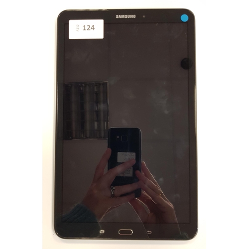 124 - SAMSUNG GALAXY TAB A 10.1 INCH
model SM-T580; serial number R52HC1851JF; Google Account locked.
Note... 