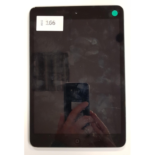 166 - APPLE IPAD MINI - A1432 - WIFI  
serial number F4KKJYJVF. Scratches to screen and a few nicks to the... 