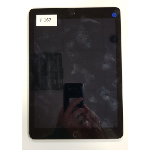 167 - APPLE IPAD 5th GENERATION - A1822 - WIFI  
serial number GCGV6ERKHLFD. Apple account locked. 
Note: ... 