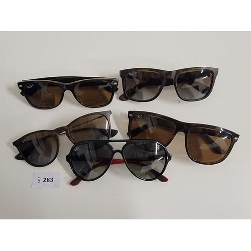 283 - FIVE PAIRS OF RAY-BAN SUNGLASSES