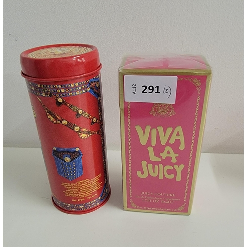 291 - TWO NEW AND UNUSED FRAGRANCES
including Viva La Juicy Eau de Parfum spray (50ml); and Versace Red Je... 