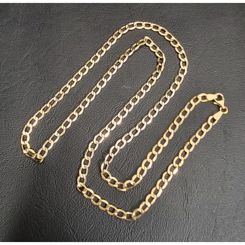 90 - NINE CARAT GOLD CURB LINK NECK CHAIN 
approximately 5.3 grams and 58cm in length