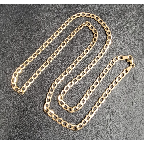 90 - NINE CARAT GOLD CURB LINK NECK CHAIN 
approximately 5.3 grams and 58cm in length