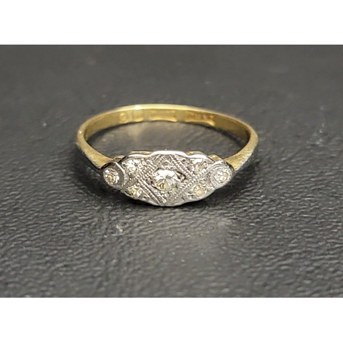 63 - EARLY 20th CENTURY  DIAMOND SET PLAQUE STYLE RING
in eighteen carat gold and platinum, ring size P