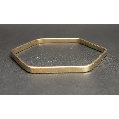 161 - NINE CARAT GOLD HEXAGONAL BANGLE 
approximately 13.2 grams