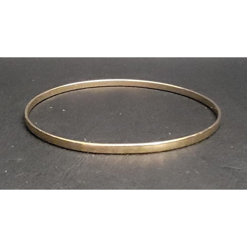 164 - MINIMALIST NINE CARAT GOLD BANGLE 
approximately 7.6 grams