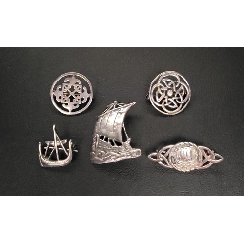 37 - SELECTION OF SCOTTISH AND OTHER CELTIC DESIGN SILVER BROOCHES
comprising a John Hart Iona silver bro... 