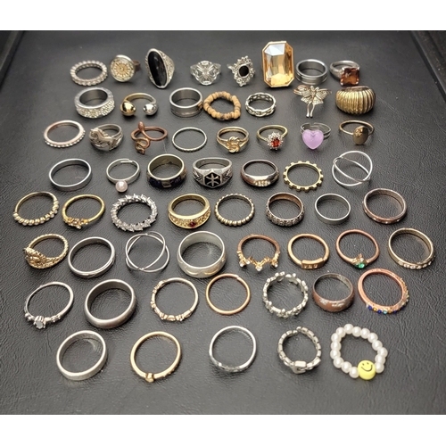 143 - SELECTION OF SILVER AND OTHER RINGS 
including bands, statement rings and stone set rings