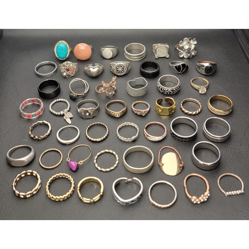 147 - SELECTION OF SILVER AND OTHER RINGS
including stone set rings, signet style rings and bands