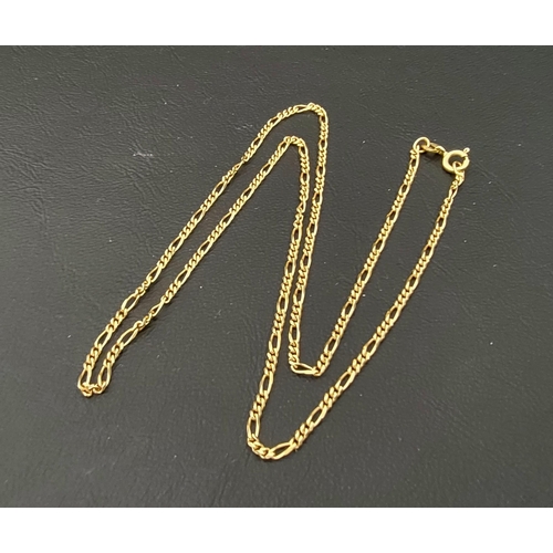 160 - EIGHTEEN CARAT GOLD FIGARO NECK CHAIN 
approximately 6.4 grams and 50cm long