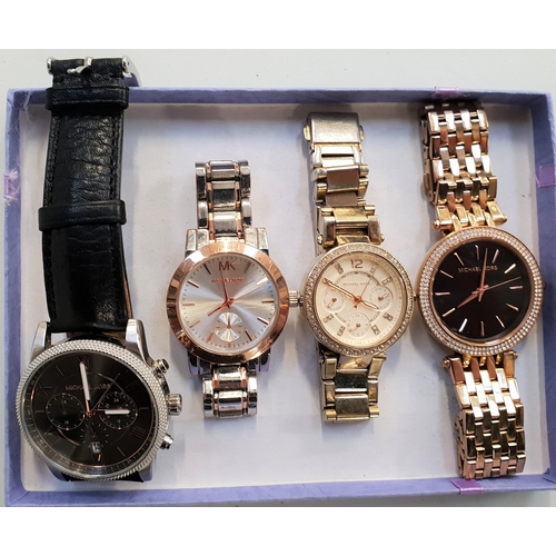 179 - FOUR MICHAEL KORS WRISTWATCHES 
comprising MK-8393, MK-7288, MK-6056 and MK-3402 (4)