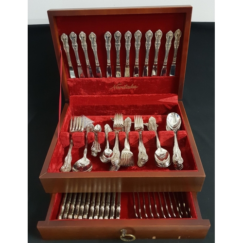 NORITAKE CANTEEN OF CUTLERY
for twelve place settings, of one piece stainless steel construction