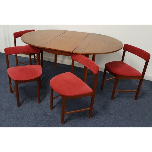 508 - MCINTOSH & CO TEAK DINING TABLE AND CHAIRS
the table with a circular pull apart top and fold out lea... 