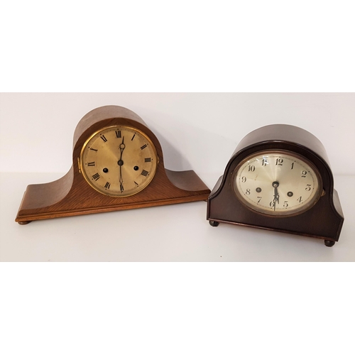 288 - 1950s MANTLE CLOCK
in a shaped mahogany case, the circular silvered dial with Arabic numerals and an... 