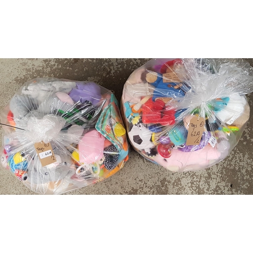 62A - TWO BAGS OF TOYS AND GAMES
including soft toys and games