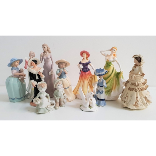 199 - SELECTION OF FIGURINES
including six Leonardo Collection, lady in an evening gown, 23.5cm high, lady... 