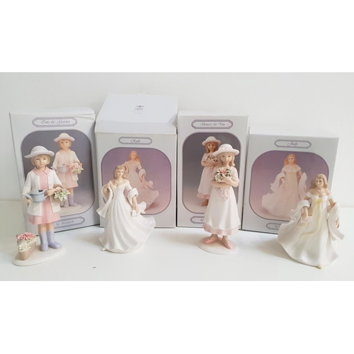 200 - FOUR LEONARDO COLLECTION FIGURINES
including Ruth, 15.5cm high, Judy, 16cm high, Flowers for you, 19... 