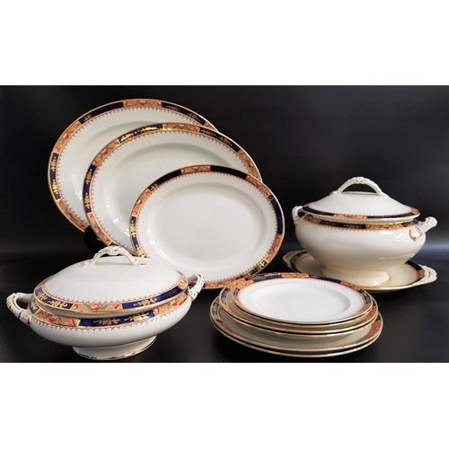 257 - BURLEIGH WARE DINNER SERVICE
decorated in the Satsuma pattern and comprising twelve soup bowls, ten ... 