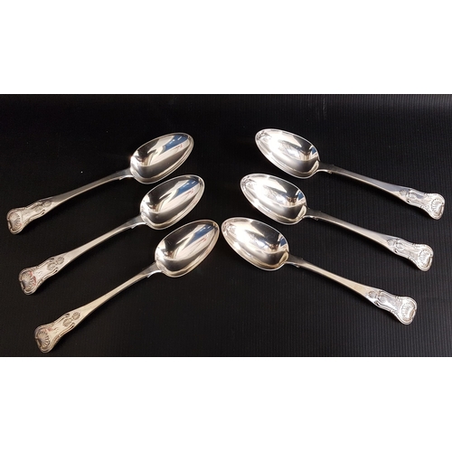 187 - SIX GEORGE IV SILVER TABLE SPOONS
in the Kings pattern, the terminals engraved with an italic J, Edi... 