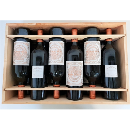 442 - CHATEAU PICHON-LONGUEVILLE PAUILLAC 2005
12 bottles, Cru Classe, in original wooden case, 75cl and 1... 