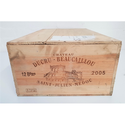447 - CHATEAU DUCRU-BEAUCAILLOU SAINT-JULIEN 2005
12 bottles, Grande Cru Classe, in original wooden case, ... 