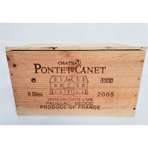 451 - CHATEAU PONET-CANET PAUILLAC 2005
6 bottles, Grande Cru Classe, in original wooden case, 75cl and 13... 