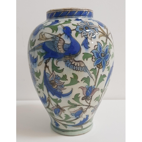 265 - IZNIK STYLE POTTERY VASE
possibly late 19th century, the off white ground decorated with birds among... 