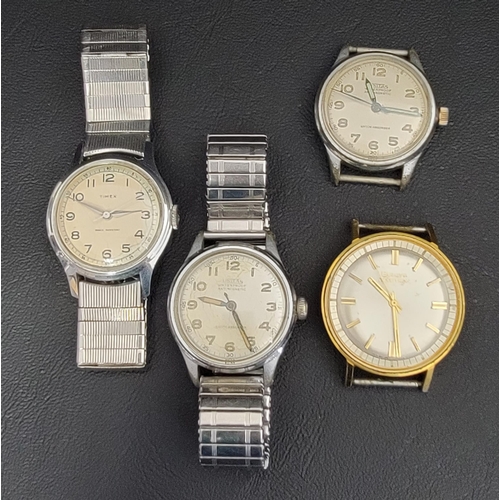 100 - FOUR VINTAGE WRISTWATCHES
comprising two by Unitas, the backplates of each numbered 52130, one with ... 