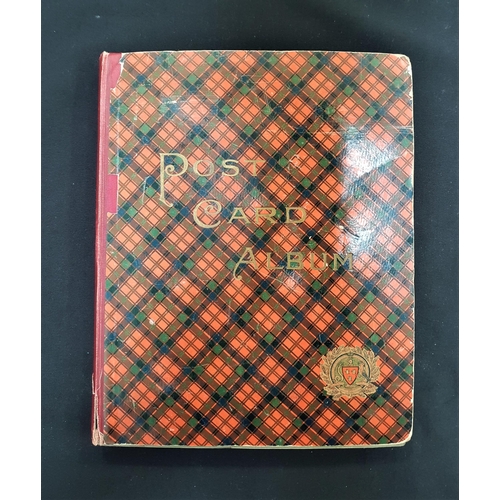 287 - TARTAN POSTCARD ALBUM
containing 132 vintage colour and black and white postcards from the Edwardian... 