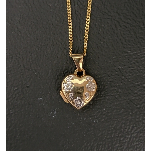 150 - NINE CATRAT GOLD HEART LOCKET PENDANT
on nine carat gold chain, total weight approximately 2 grams