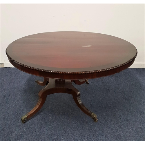 510 - WILLIAM IV MAHOGANY CIRCULAR BREAKFAST TABLE
the tilt top with beaded edge, on a turned column with ... 