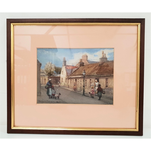 481 - PATRICK DOWNIE (1854-1945)
Town street, watercolour, signed, 13.5cm x 18.5cm