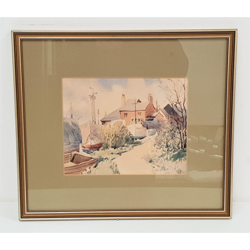 484 - LEONARD PIKE
Boatyard, watercolour, signed, 21.5cm x 27cm