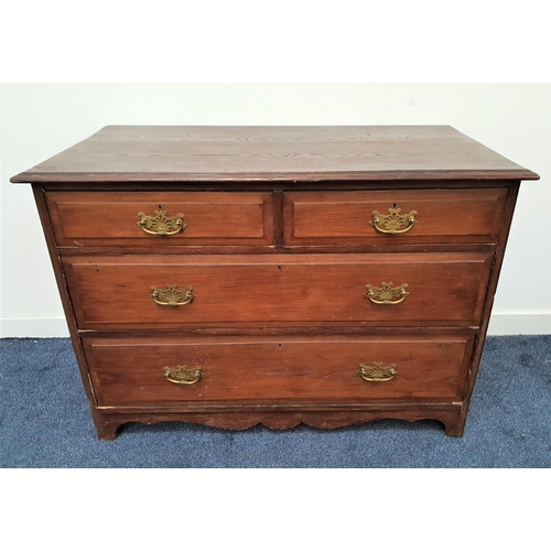 504 - EDWARDIAN OAK CHEST OF DRAWERS
with a moulded top above two panelled frieze drawers and two panelled... 