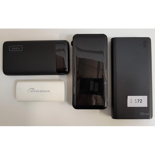 172 - SELECTION OF FOUR POWERBANKS
including Inui and Tecu Living