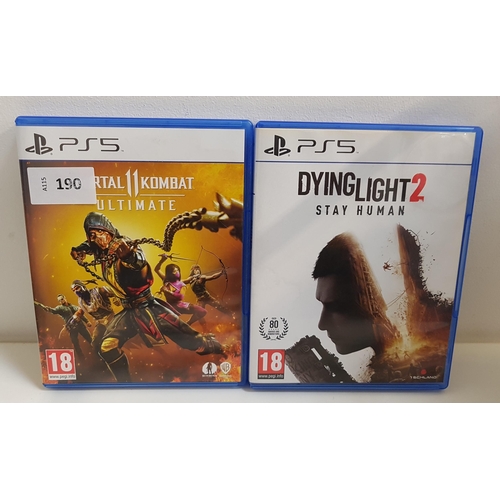 190 - TWO PS5 GAMES 
comprising Mortal Kombat 11 Ultimate and Dying Light 2 Stay Human