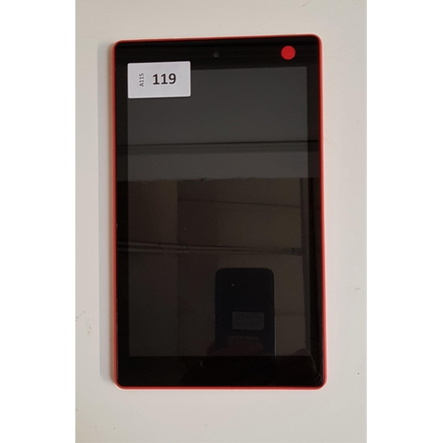 119 - AMAZON FIRE HD8 7th GENERATION
serial number G090 ML05 7153 03LT
Note: It is the buyer's responsibil... 