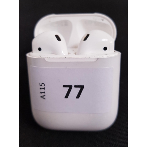 77 - PAIR OF APPLE AIRPODS 2ND GENERATION
in Lightning charging case