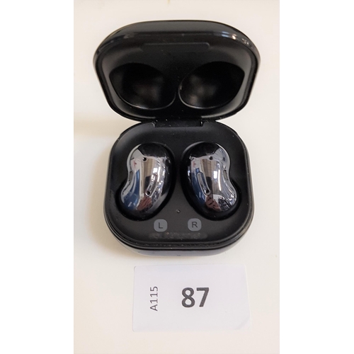 87 - PAIR OF SAMSUNG EARBUDS 
in charging case, model SM-R180