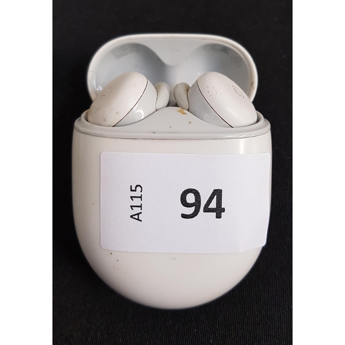 94 - PAIR OF GOOGLE PIXEL BUDS A-SERIES
in charging case, model G7T9J. Very dirty buds and inner case