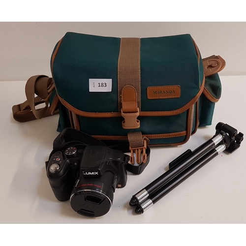 183 - PANASONIC DMC-L230 CAMERA 
with a mini tripod in a protective carry case