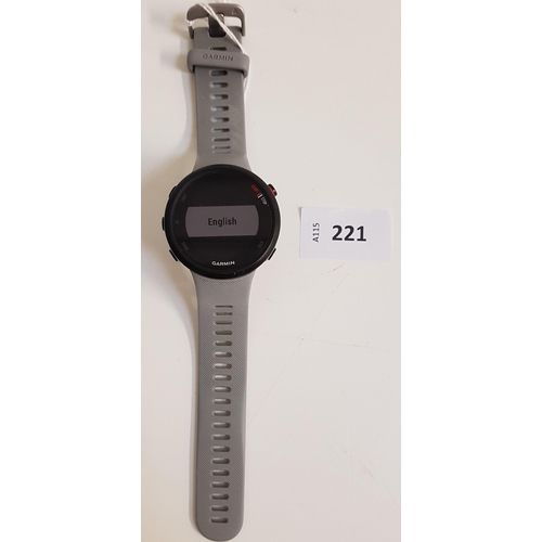 221 - GARMIN FORERUNNER 45 PLUS SMARTWATCH 
Note: It is the buyer's responsibility to make all necessary c... 