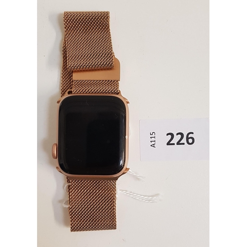 226 - APPLE WATCH SERIES 5 40MM 
model A2156; S/N G99ZKOV2MLD3; Apple Account Locked 
Note: It is the buye... 