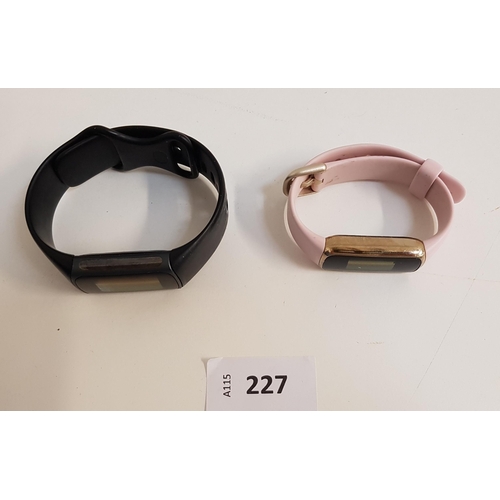 SELECTION OF TWO FITBIT FITNESS TRACKERS 
comprising a Charge 5 and a Luxe 
Note: It is the buyer's responsibility to make all necessary checks prior to bidding to establish if the device is blacklisted/ blocked/ reported lost. Any checks made by Mulberry Bank Auctions will be detailed in the description. Please Note - No refunds will be given if a unit is sold and is subsequently discovered to be blacklisted or blocked etc.