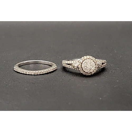 67 - DIAMOND ENGAGEMENT AND WEDDING RING SET
the engagement ring with diamonds totalling 0.615cts and the... 
