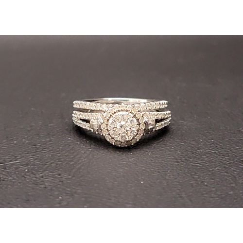 67 - DIAMOND ENGAGEMENT AND WEDDING RING SET
the engagement ring with diamonds totalling 0.615cts and the... 