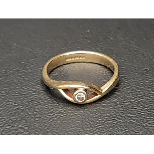 92 - DIAMOND SINGLE STONE RING
the bezel set diamond approximately 0.06cts, on nine carat gold shank with... 