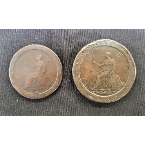 420 - GEORGE III CARTWHEEL PENNY AND 2 PENCE COINS
both dated 1797 (2)