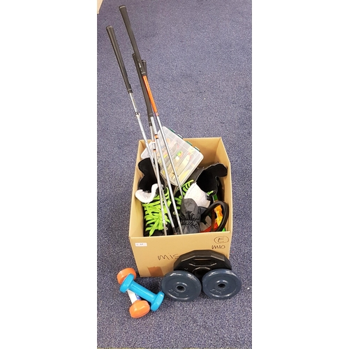 17 - ONE BOX OF MISCELLANEOUS ITEMS
including souvenirs, bike lock, pair of Nexus 100 ice skates (size 8 ... 