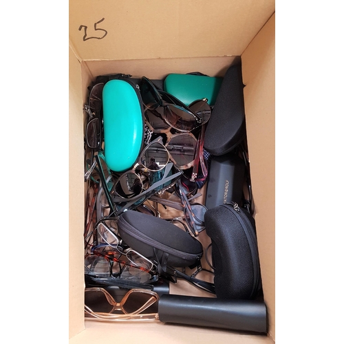 25 - ONE BOX OF BRANDED AND UNBRANDED SPECTACLES AND SUNGLASSES
Note: some sunglasses may have prescripti... 